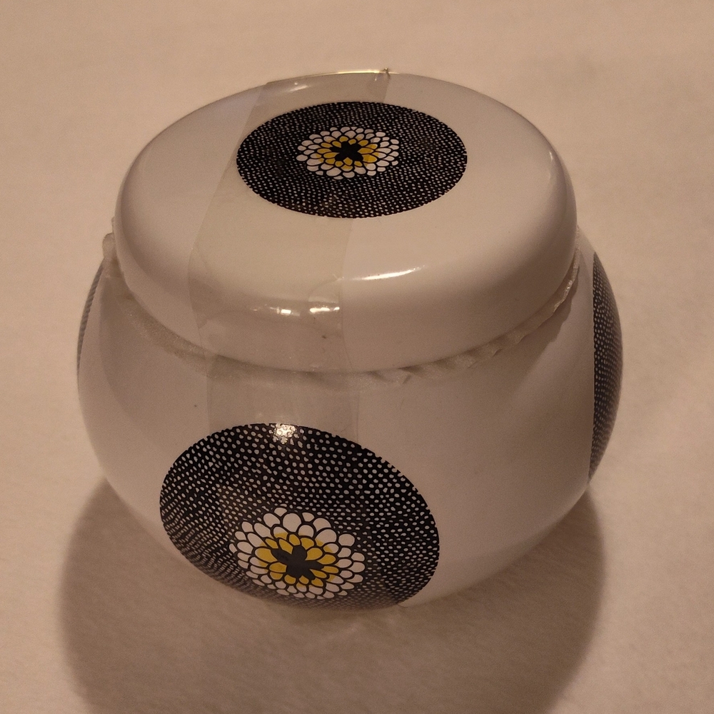 Elegant White and Black Decorative Jar